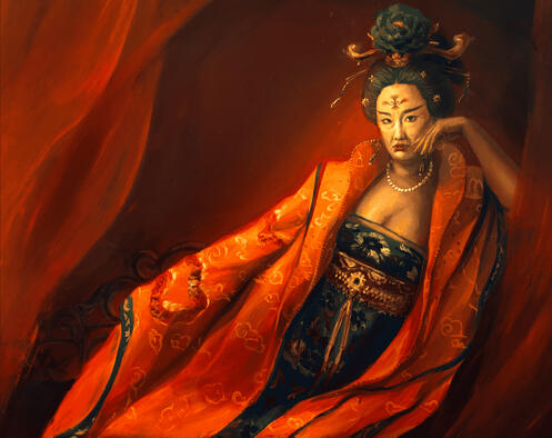 Wu Zetian, 40x60", acrylic on canvas